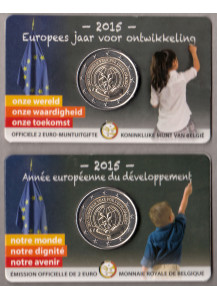 2015 - 2 Euro BELGIO Anno Europeo per lo Sviluppo Coincard Fdc